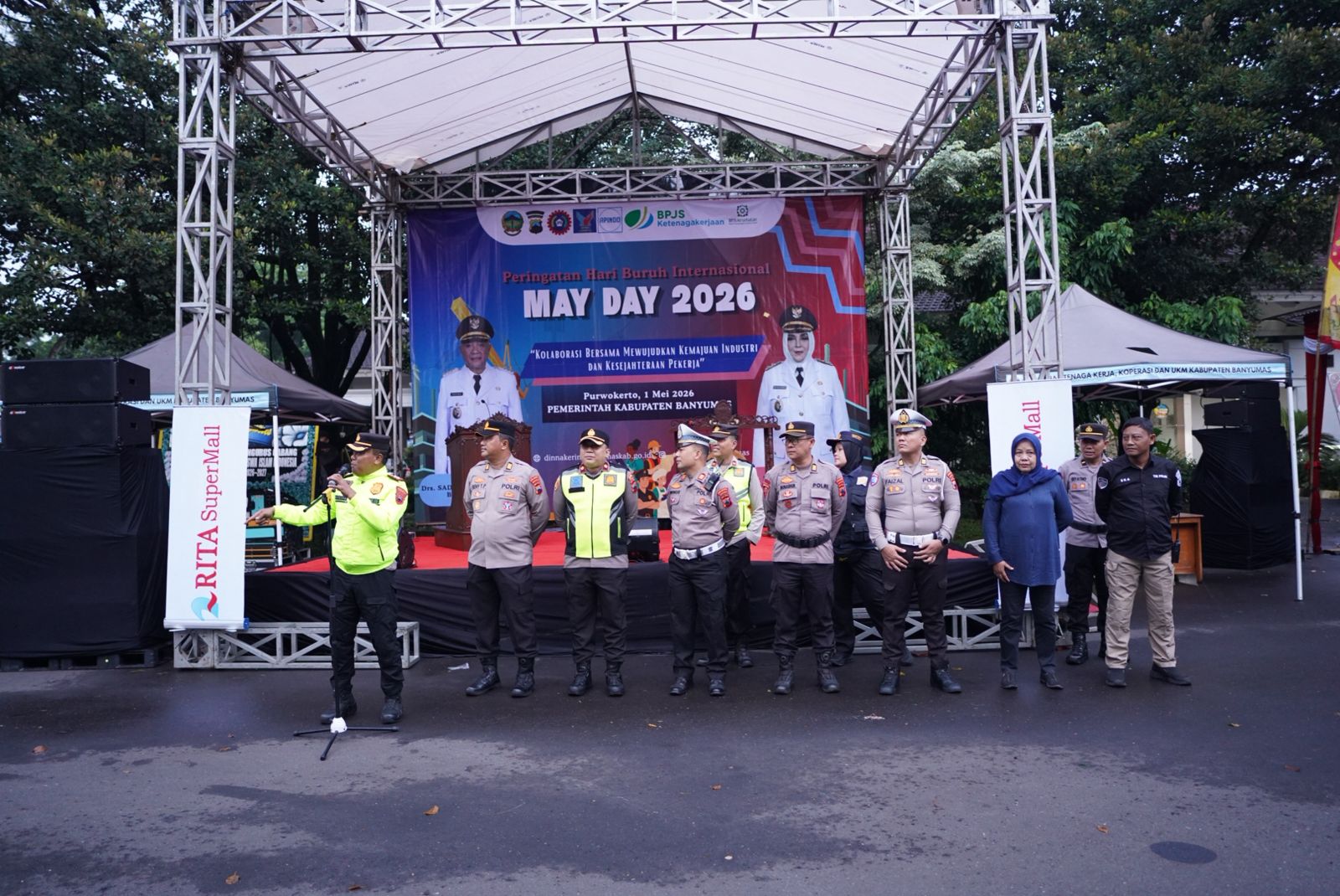 Polresta Banyumas Siagakan Personel Amankan Peringatan May Day di Pendopo Si Panji