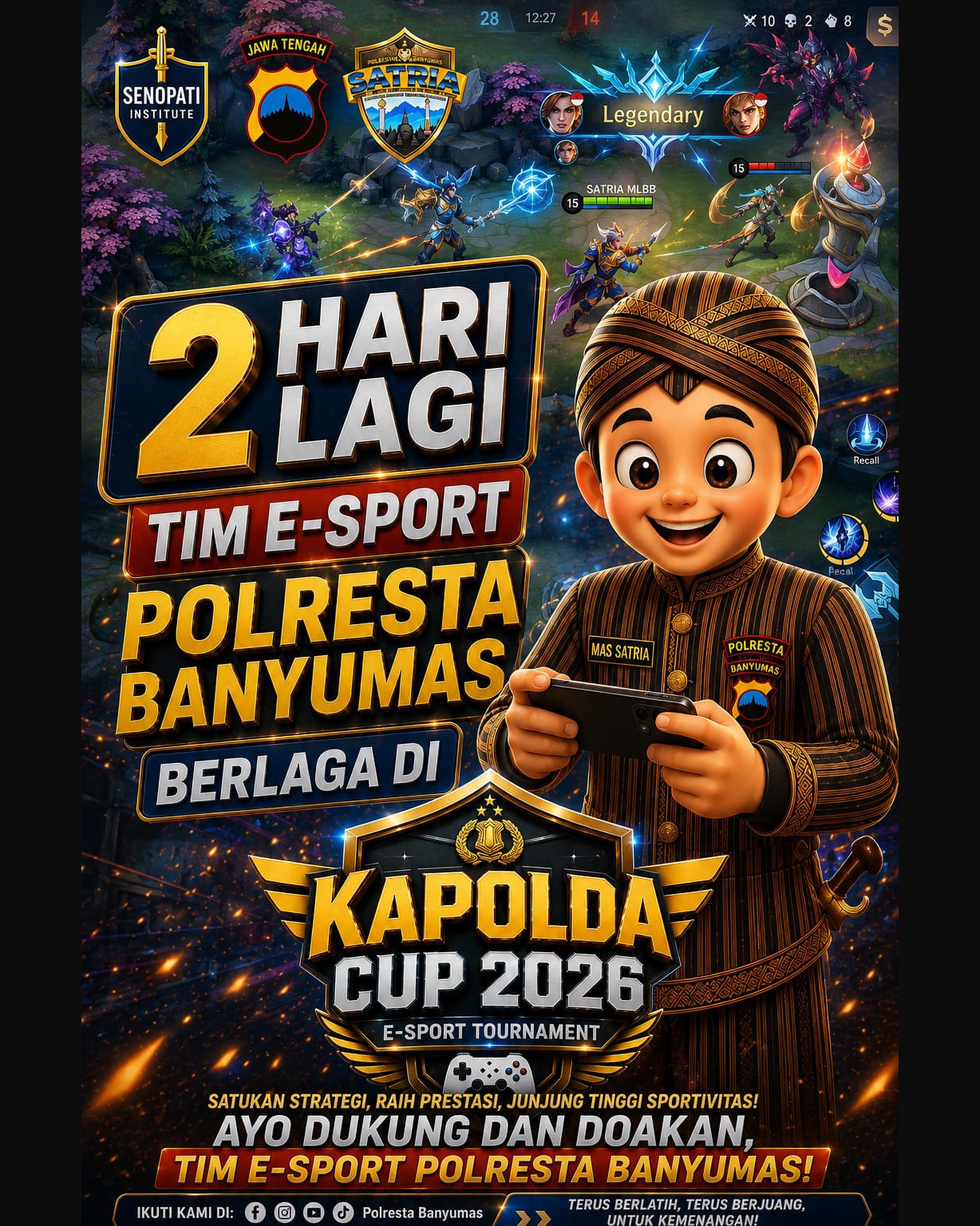 2 Hari Lagi! Tim E-Sport Polresta Banyumas Siap Tempur di Kapolda Cup